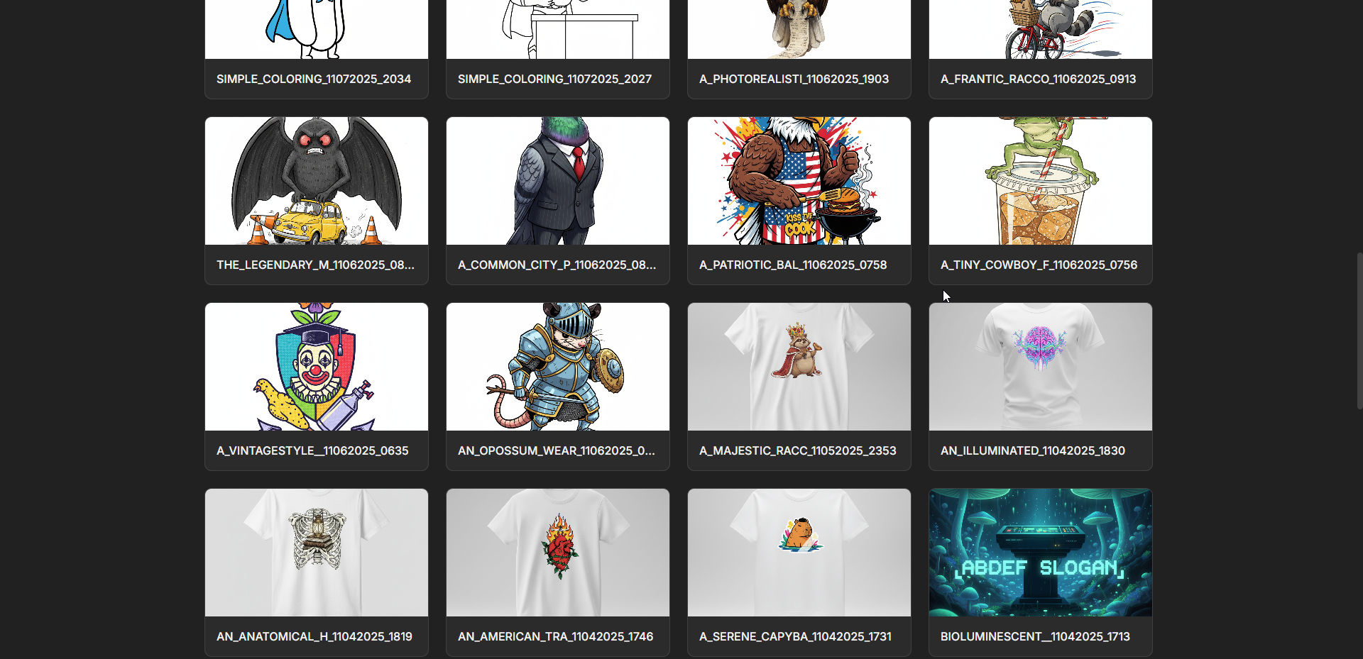 Folder Organization Screenshot